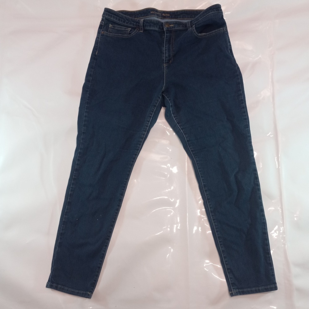 Michael Kors Izzy Skinny Jeans Womens 16 Dark Wash Denim Stretch Pants